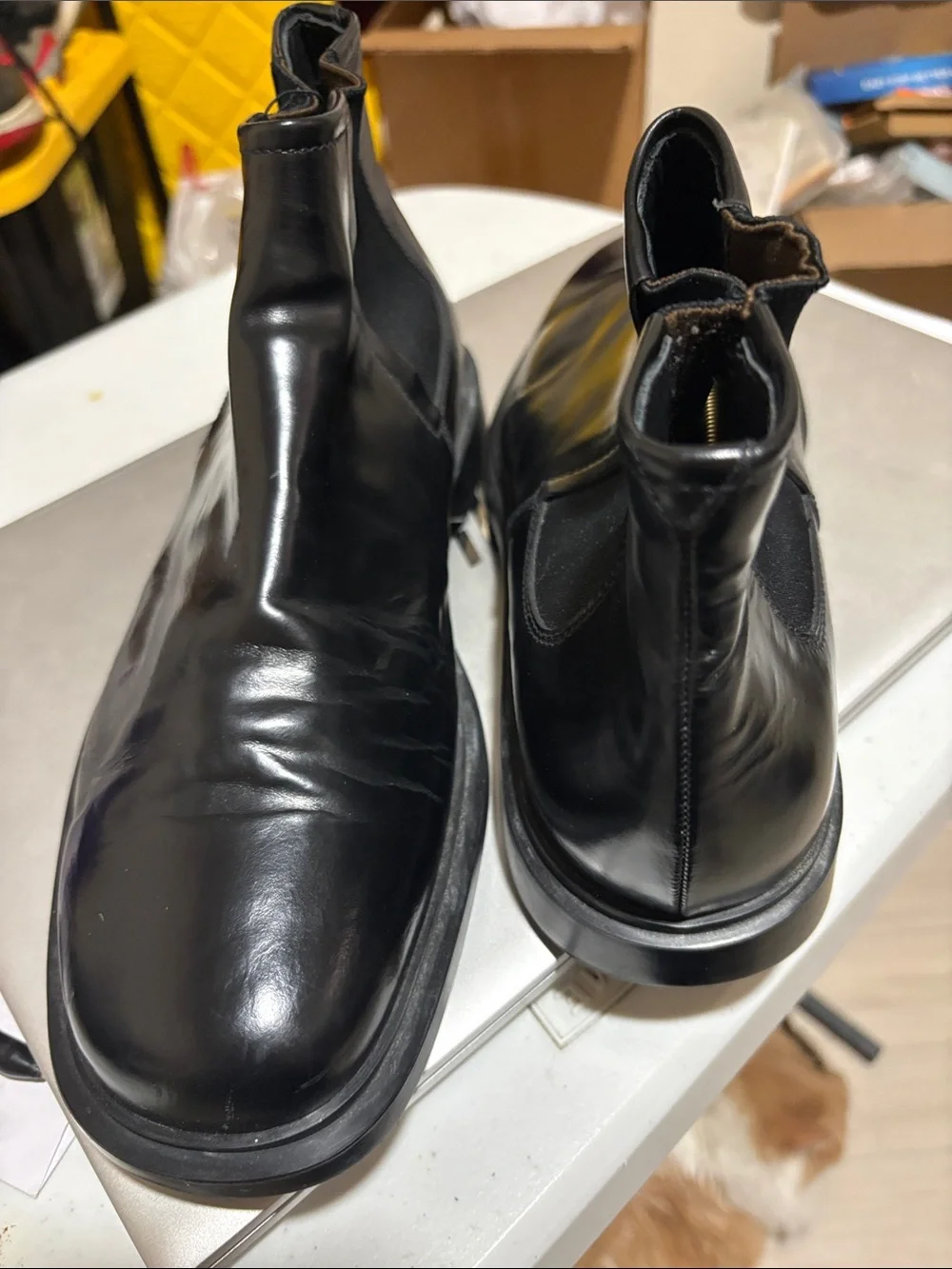 Prada Black Leather Chukka Boots